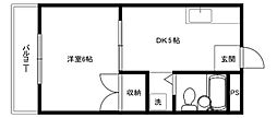 ハイツ五百住 1DKの間取図画像
