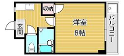 マンションはるか 1Kの間取図画像
