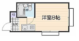 レナジア高槻 1Kの間取図画像