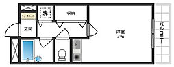 P'sライフ 1Kの間取図画像