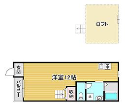 フォレスト山崎 ワンルームの間取図画像