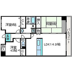 クレールハイム 3LDKの間取図画像