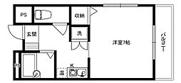 NASA望月 1Kの間取図画像