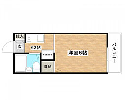 タウンコート城西 1Kの間取図画像