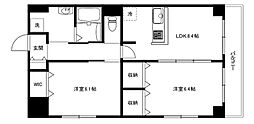 メゾンローリエ 2LDKの間取図画像