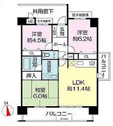 パセオ上牧 3LDKの間取図画像