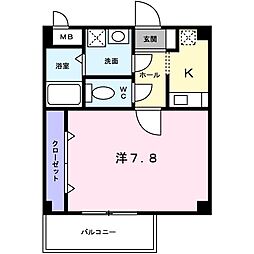 JR東海道・山陽本線 南彦根駅 徒歩25分の賃貸アパート 2階1Kの間取り