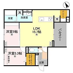 FT.Recolte(エフティーレコルト) 2LDKの間取図画像