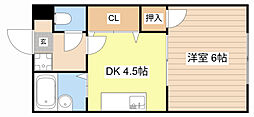 ジョンズフラット 1DKの間取図画像