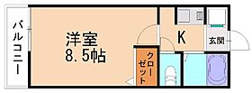 福岡県遠賀郡岡垣町東松原1丁目（賃貸アパート1K・2階・24.57㎡） その2