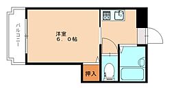 プレアール幸神東B 1Kの間取図画像