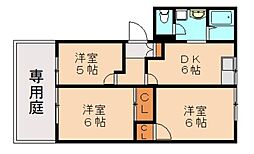 フレグランス赤坂B 3DKの間取図画像