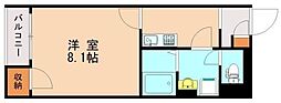 レオネクストガーデニア 1Kの間取図画像
