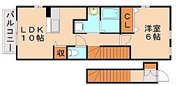 ソレアード東 1LDKの間取図画像