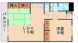 学園台ビル 2LDKの間取図画像