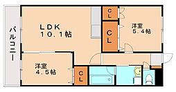 ヴィリアパス 2LDKの間取図画像