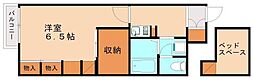 レオパレスレシエージュ本城東 1Kの間取図画像