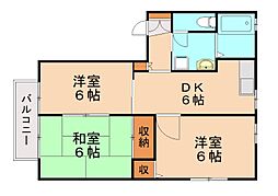 セゾン光貞台 3DKの間取図画像
