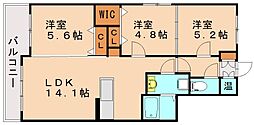 サニーコート本城学研台1 3LDKの間取図画像
