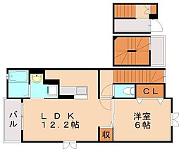 ジェルメ 1LDKの間取図画像
