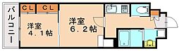 コンダクトレジデンス二島 1LDKの間取図画像