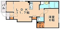 K-BLDNo.20 1LDKの間取図画像