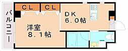 カレント2 1DKの間取図画像