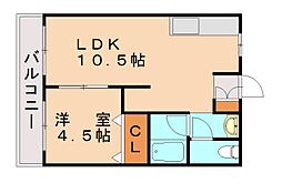 カレッジライフイシモト 1LDKの間取図画像