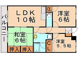 エクセル青葉台2 3LDKの間取図画像