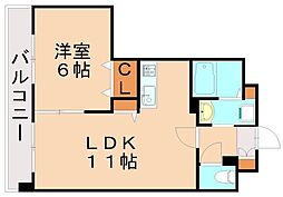 アヴァンセ学術都市 1LDKの間取図画像