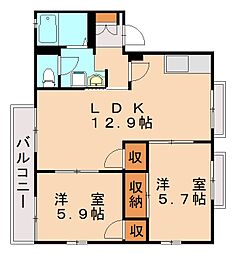 フレグランスMB 2LDKの間取図画像
