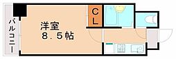 アリビオ折尾 1Kの間取図画像