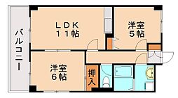 ロワイヤルTN 2LDKの間取図画像