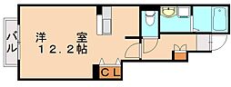 ユニゾン大平C ワンルームの間取図画像