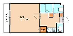 サンピア紅梅 1Kの間取図画像