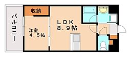 アパートメント3771 1LDKの間取図画像