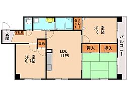 エクセル青葉台2 3LDKの間取図画像
