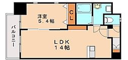 MDIプロスディブロ黒崎駅前 1LDKの間取図画像