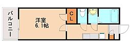 レオネクスト黒崎中央 1Kの間取図画像