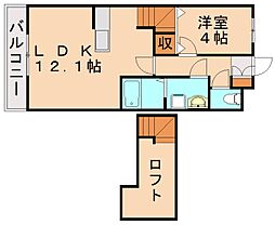ジェニファー35 1LDKの間取図画像