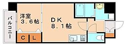 ギャラン菅原 1DKの間取図画像
