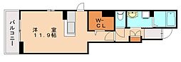 ソレアード陣原 ワンルームの間取図画像