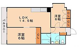 ギャラン瀬板 2LDKの間取図画像