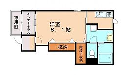 北九州市八幡西区清納1丁目アパート 1Kの間取図画像