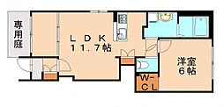 ミエール・シック 1LDKの間取図画像