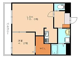 アルカーノ 1LDKの間取図画像