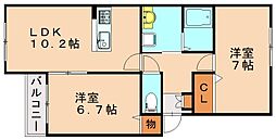 パルク森下 2LDKの間取図画像