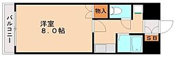折尾ハイツ 1Kの間取図画像