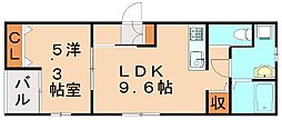 REVEメゾン九州病院前 1LDKの間取図画像