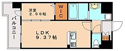グレイス折尾 1LDKの間取図画像